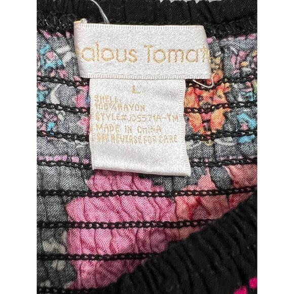 Jealous Tomato Black Floral babydoll preppy Y2K High Low Dress Large A003750 - Picture 6 of 9